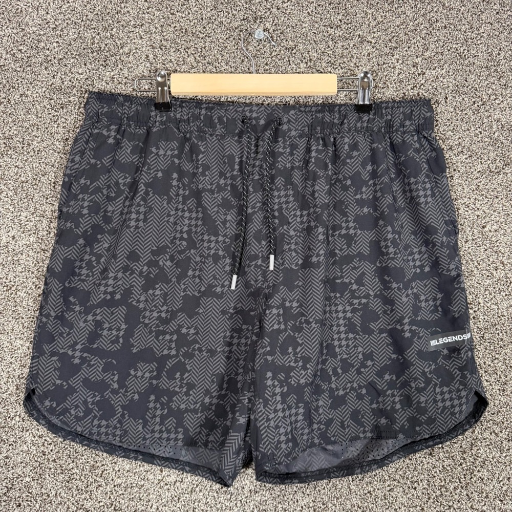 Legends Luka Shorts Mens 2XL/7 Black Camo Performance Athletic Gym Training